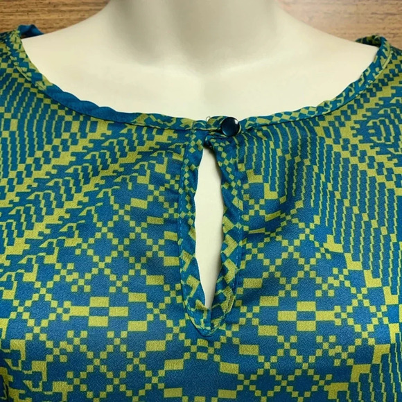 Francesca’s Collection blue/green blouse size S - Picture 2 of 8